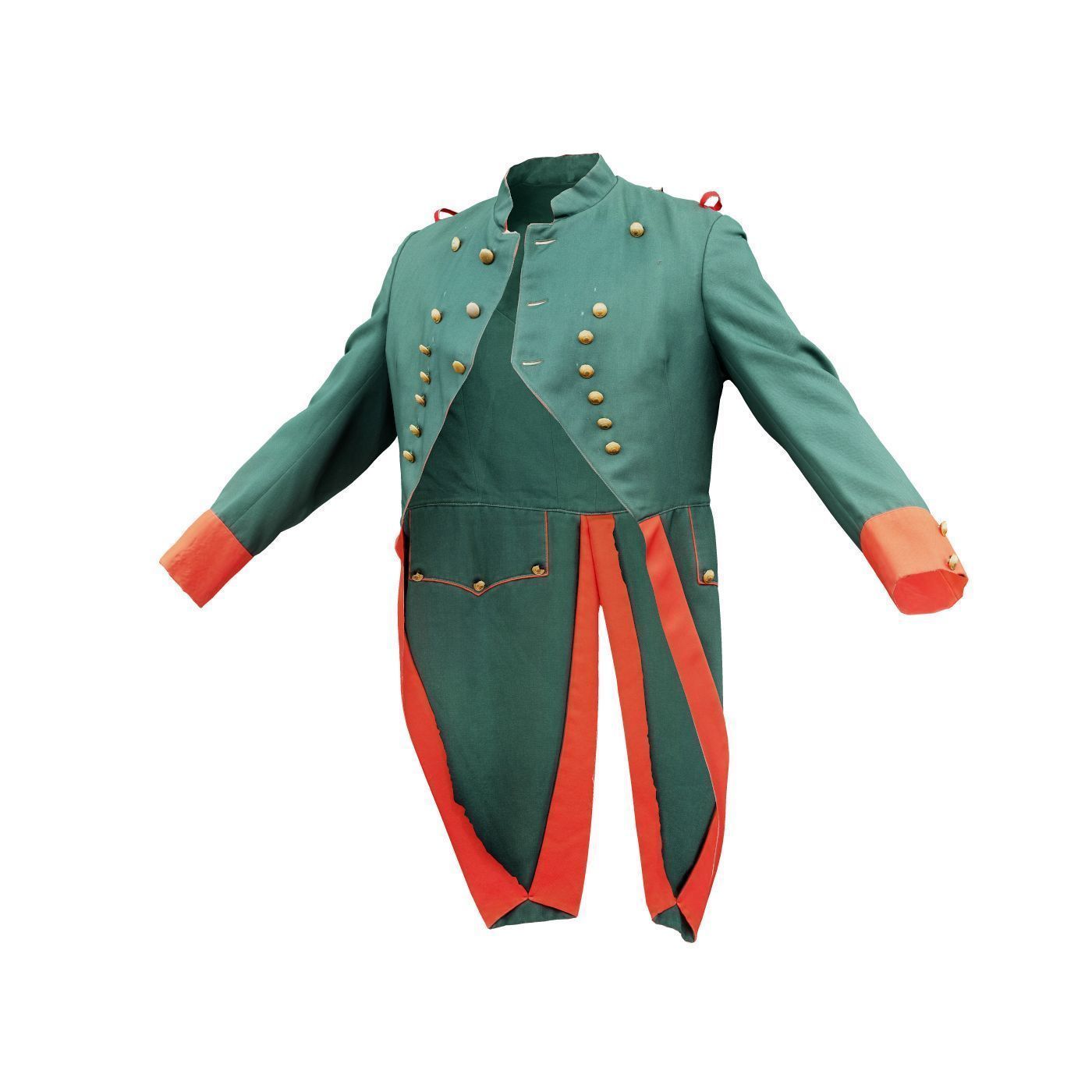Napoleon Coat Open Low-poly 3D model_13