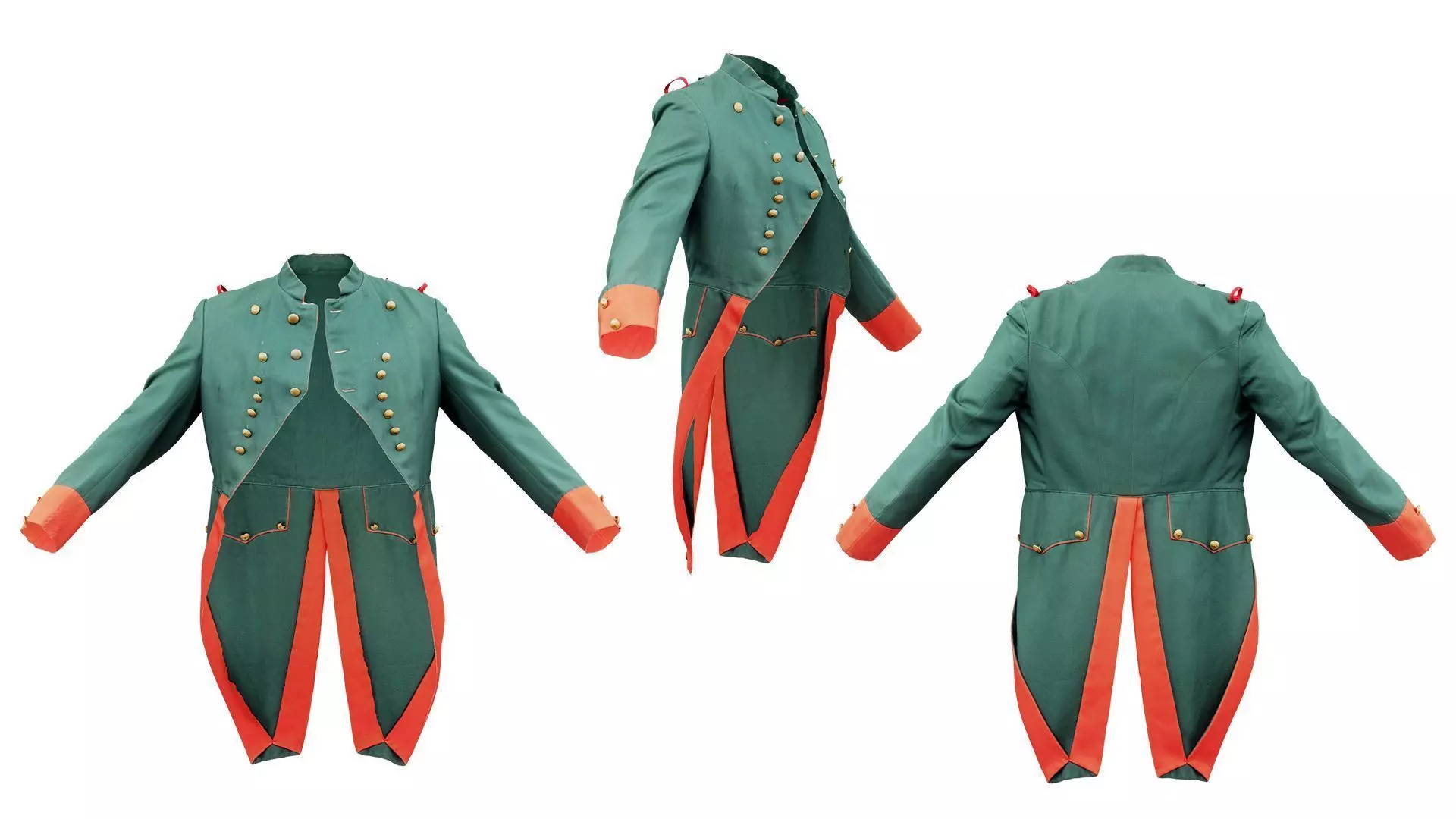 Napoleon Coat Open Low-poly 3D model_0