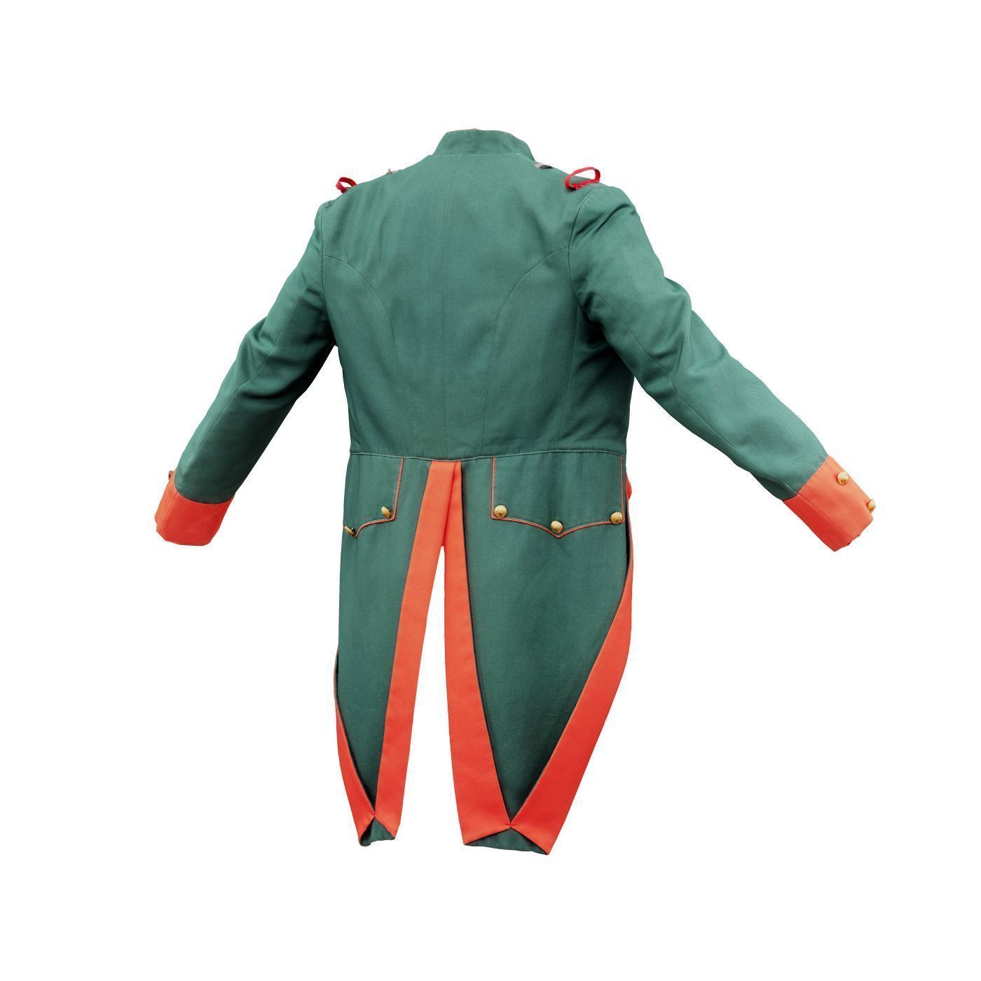 Napoleon Coat Open Low-poly 3D model_7