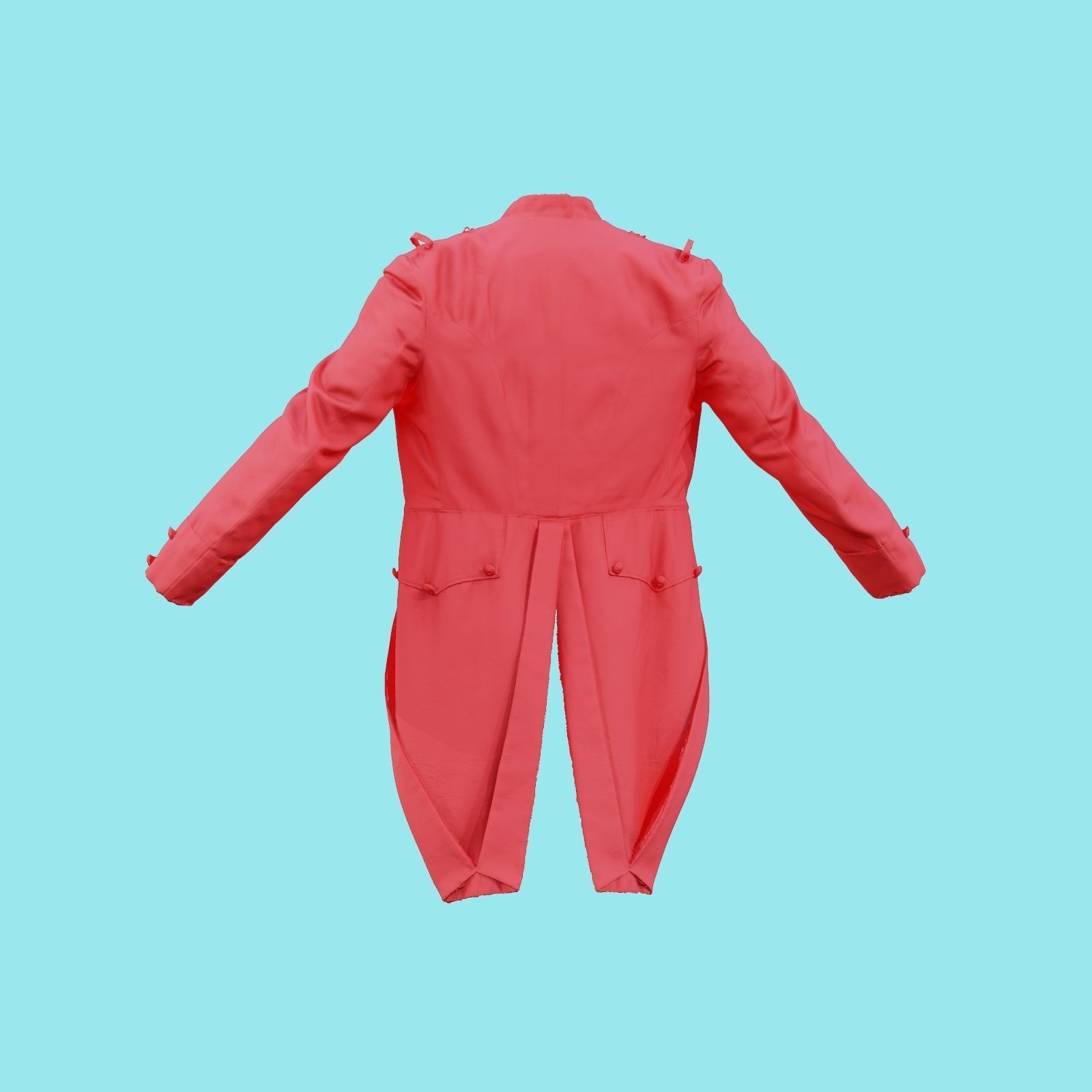 Napoleon Coat Open Low-poly 3D model_18