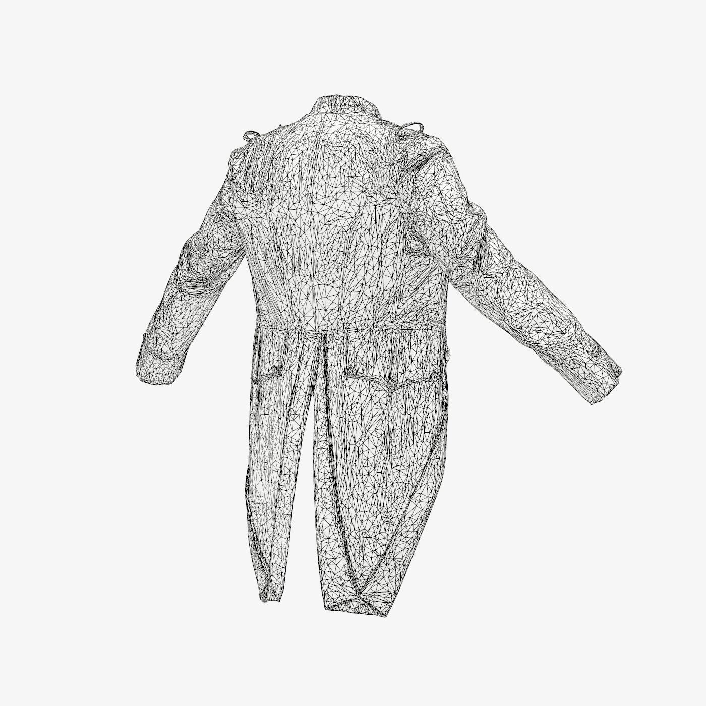 Napoleon Coat Open Low-poly 3D model_15