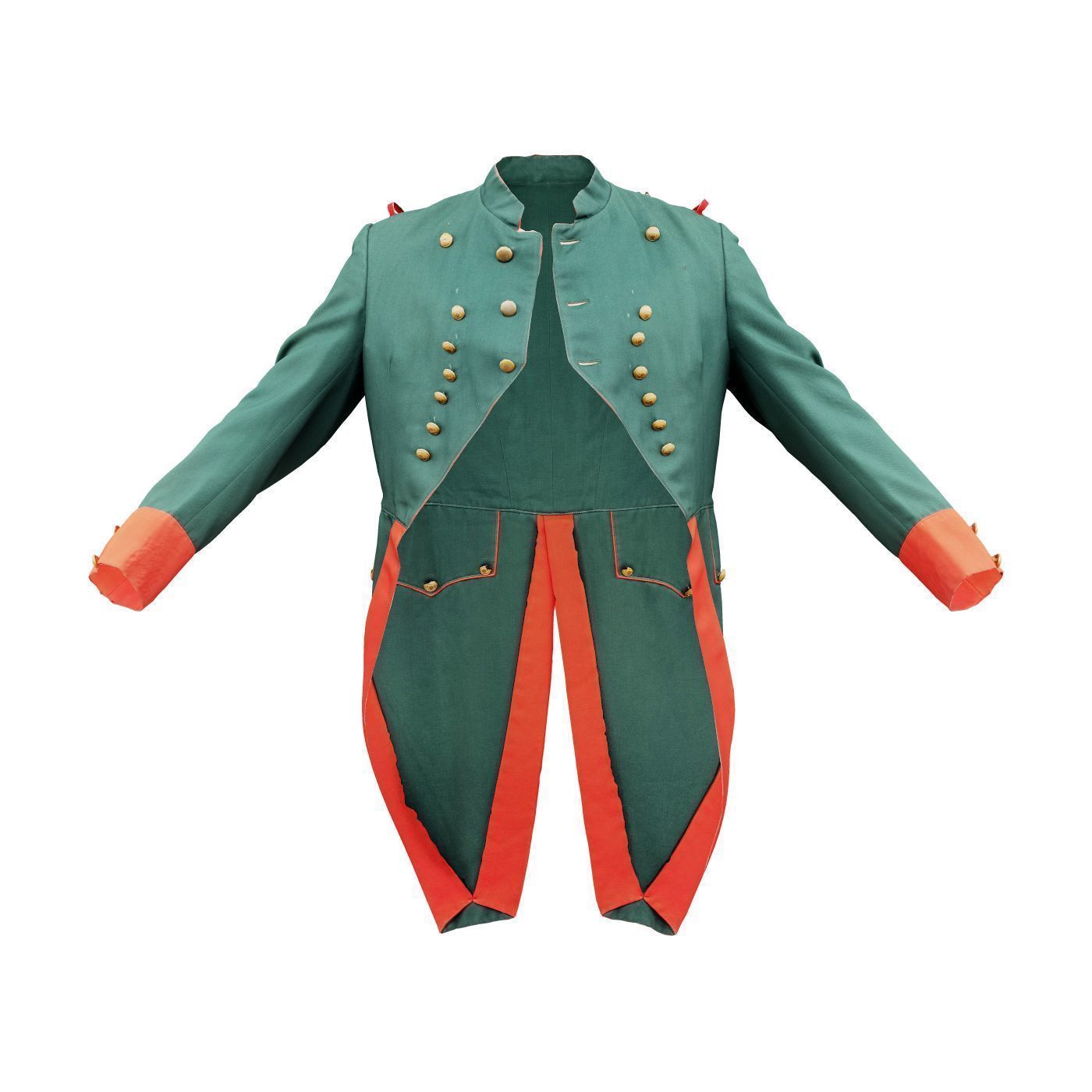 Napoleon Coat Open Low-poly 3D model_2
