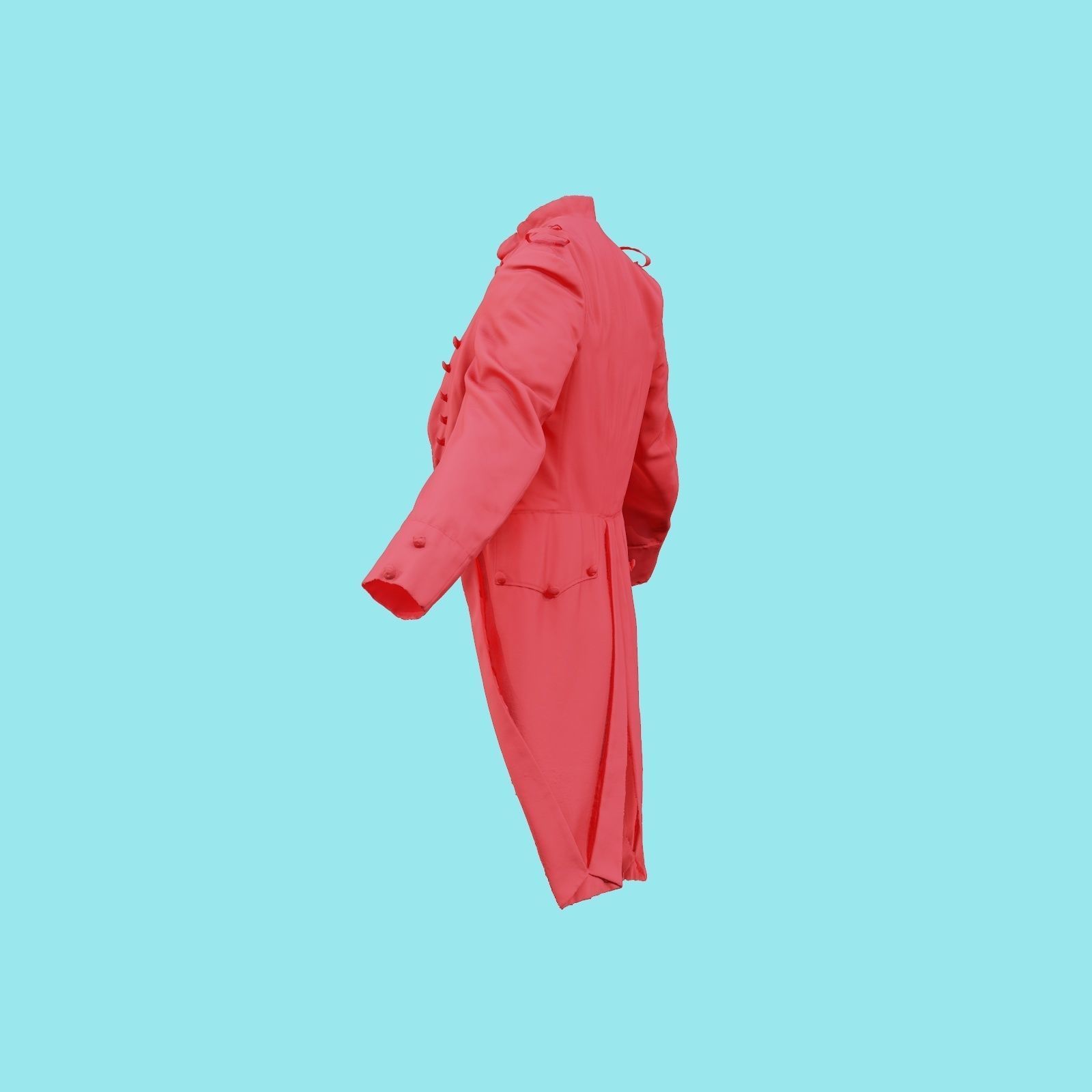 Napoleon Coat Open Low-poly 3D model_19