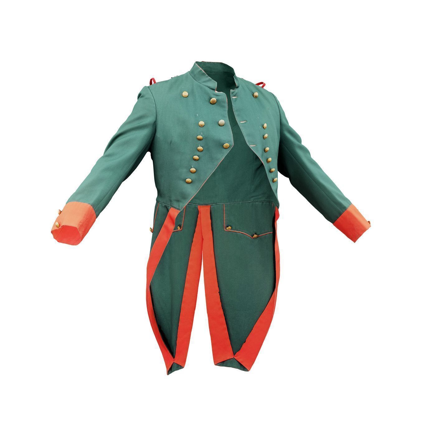 Napoleon Coat Open Low-poly 3D model_3