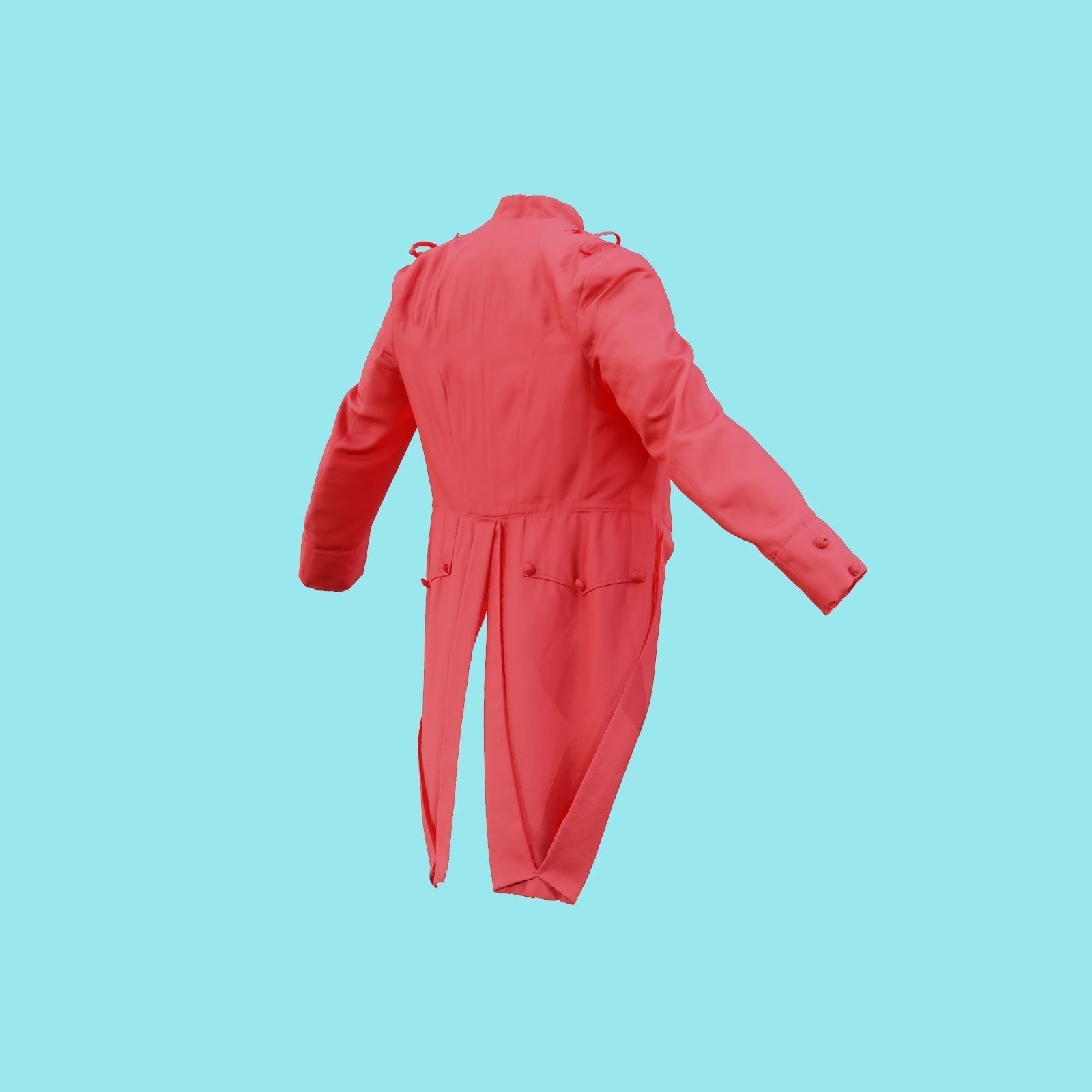 Napoleon Coat Open Low-poly 3D model_23