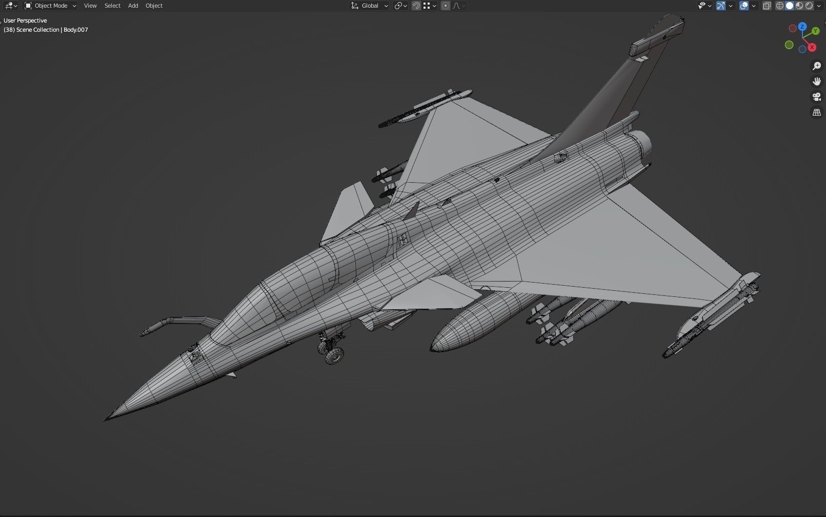Dassault Rafale B - Rigged - High Resolution Cocpit Low-poly 3D model_20