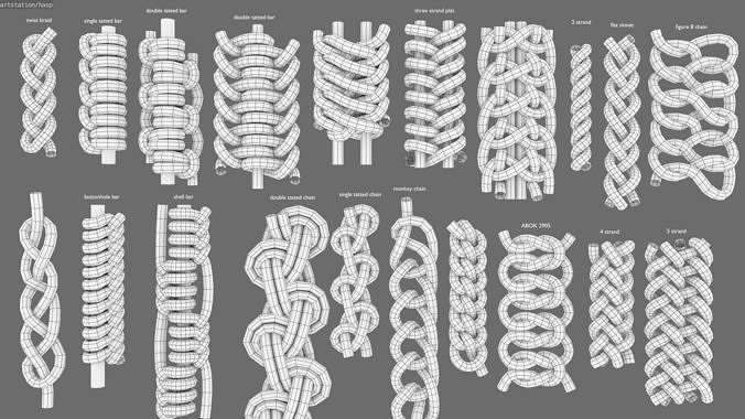 braid bundel Low-poly 3D model