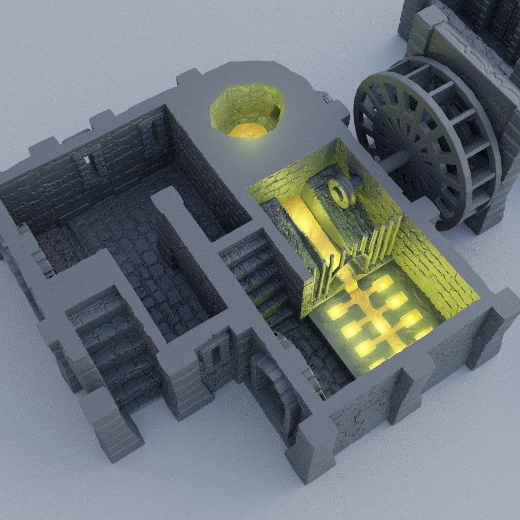 Medieval Foundry Tabletop Terrain 28 mm 3D print model_4
