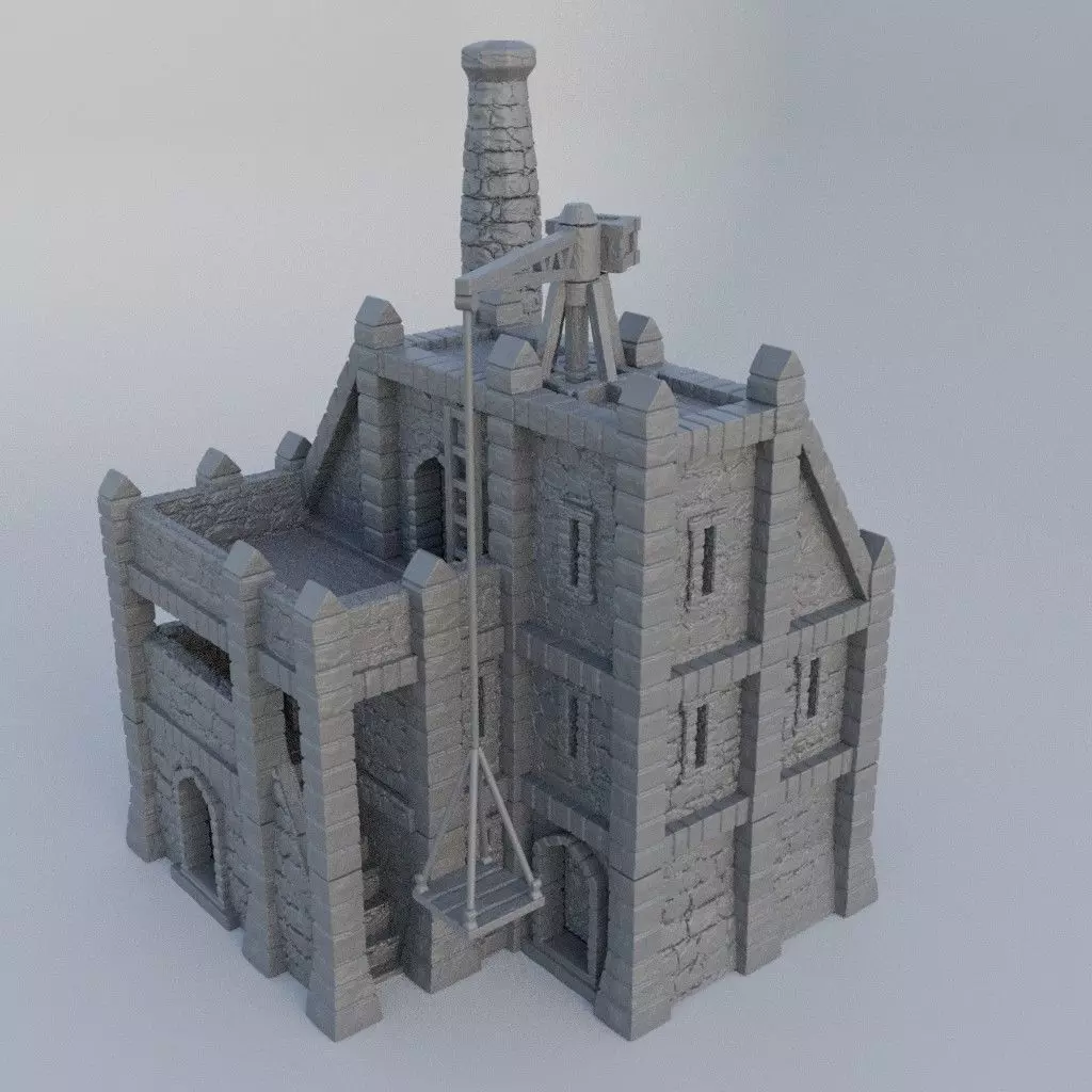 Medieval Foundry Tabletop Terrain 28 mm 3D print model_0