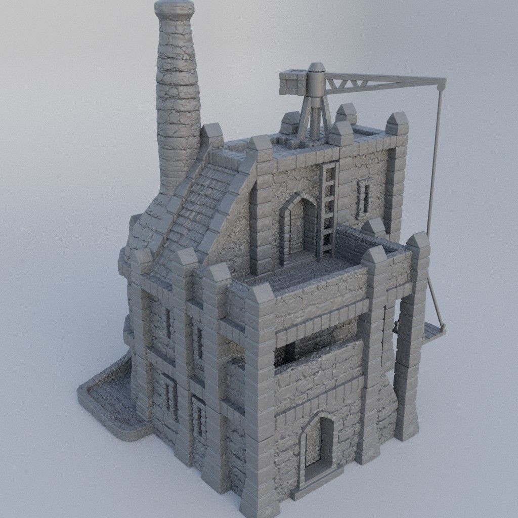 Medieval Foundry Tabletop Terrain 28 mm 3D print model_1