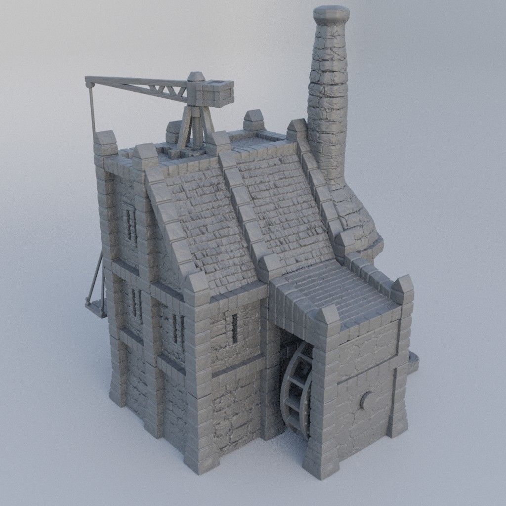 Medieval Foundry Tabletop Terrain 28 mm 3D print model_3