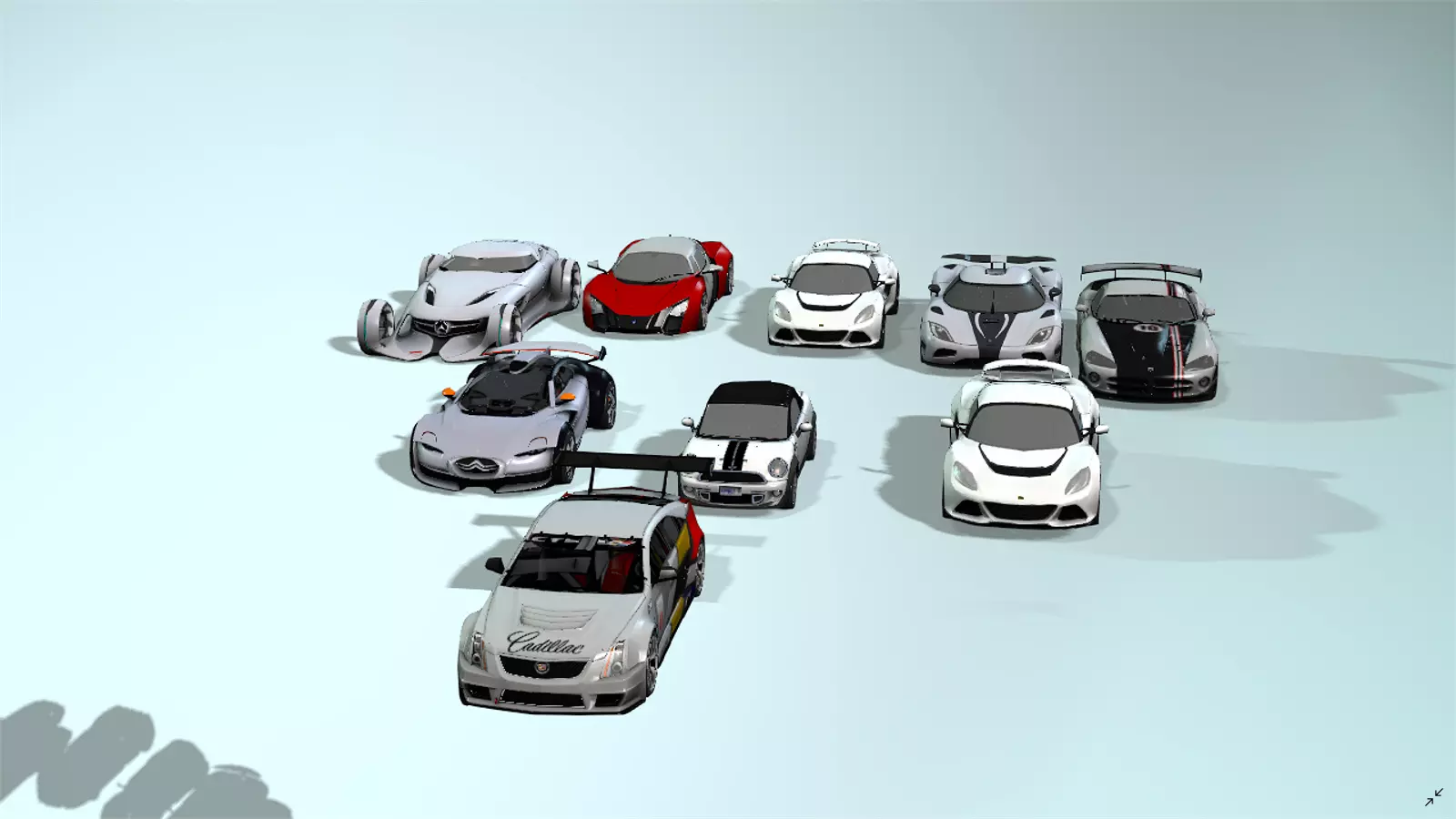 racing cars pack and gaming cars pack Low-poly 3D model