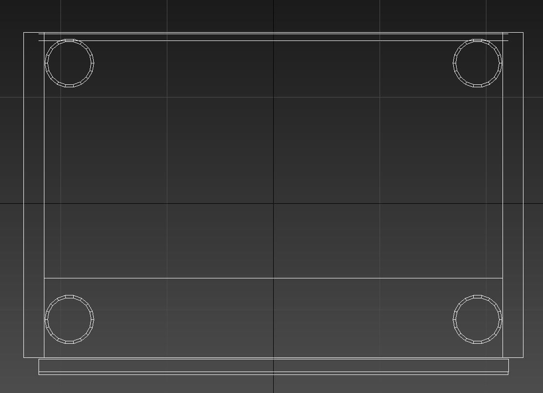 Wood table night stand 3D model_13