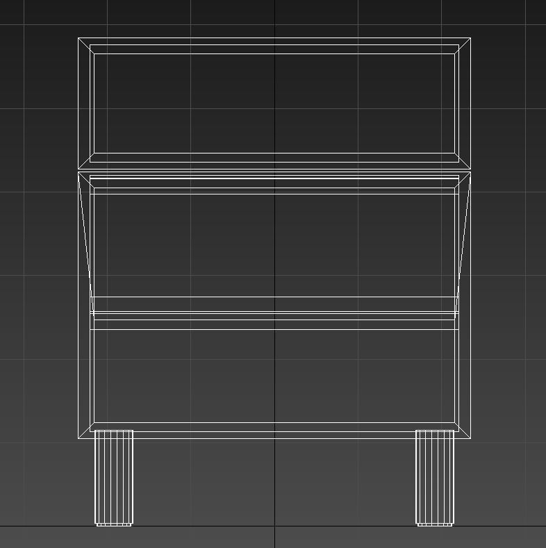 Wood table night stand 3D model_11