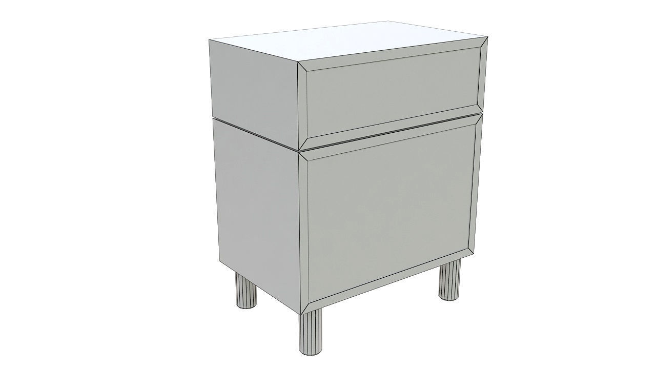 Wood table night stand 3D model_8