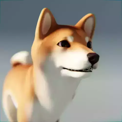 Dog shiba inu Low-poly 3D model