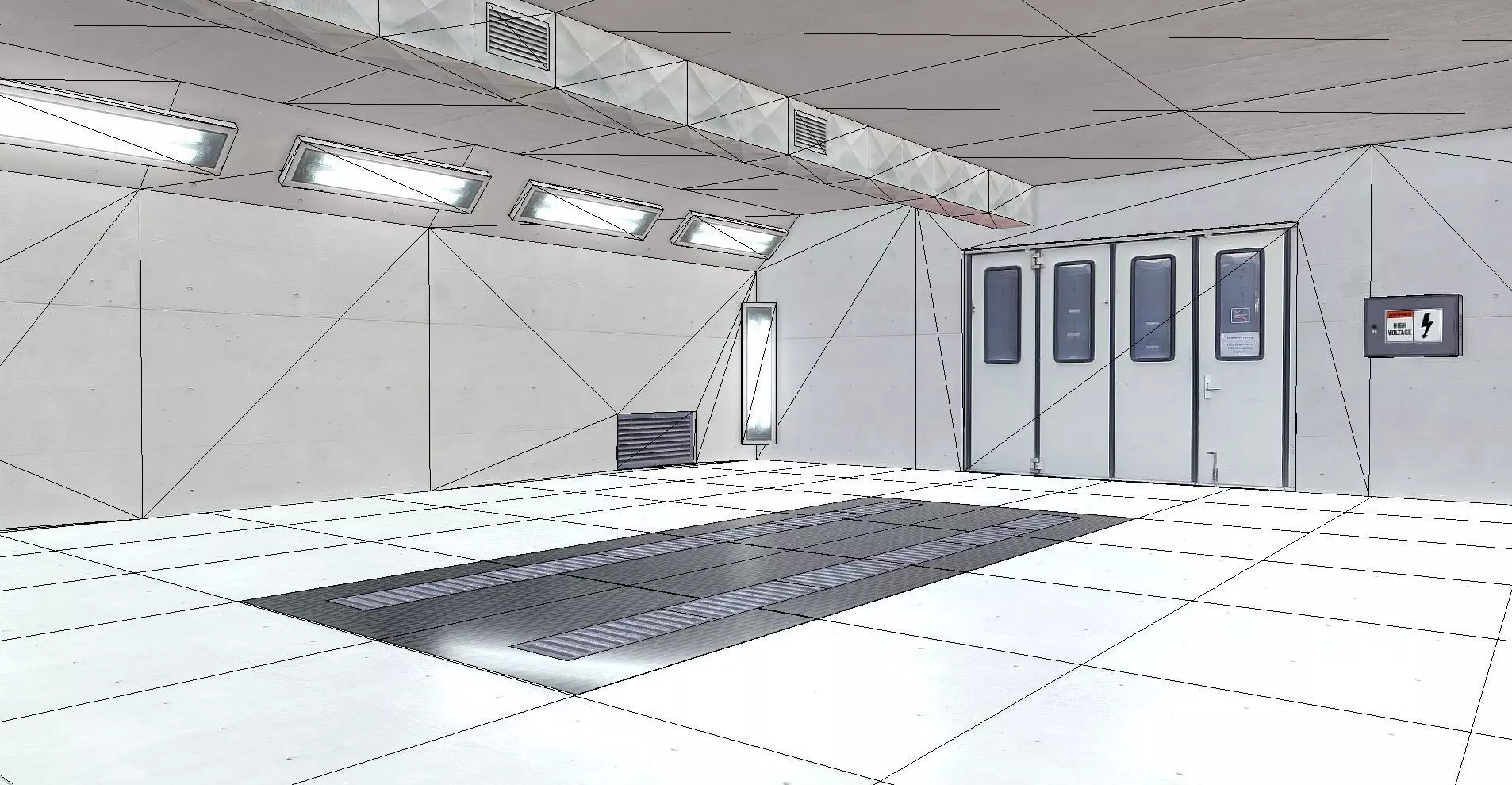 Paint Booth Low Poly VR AR Mobile optimized Low-poly 3D model_0