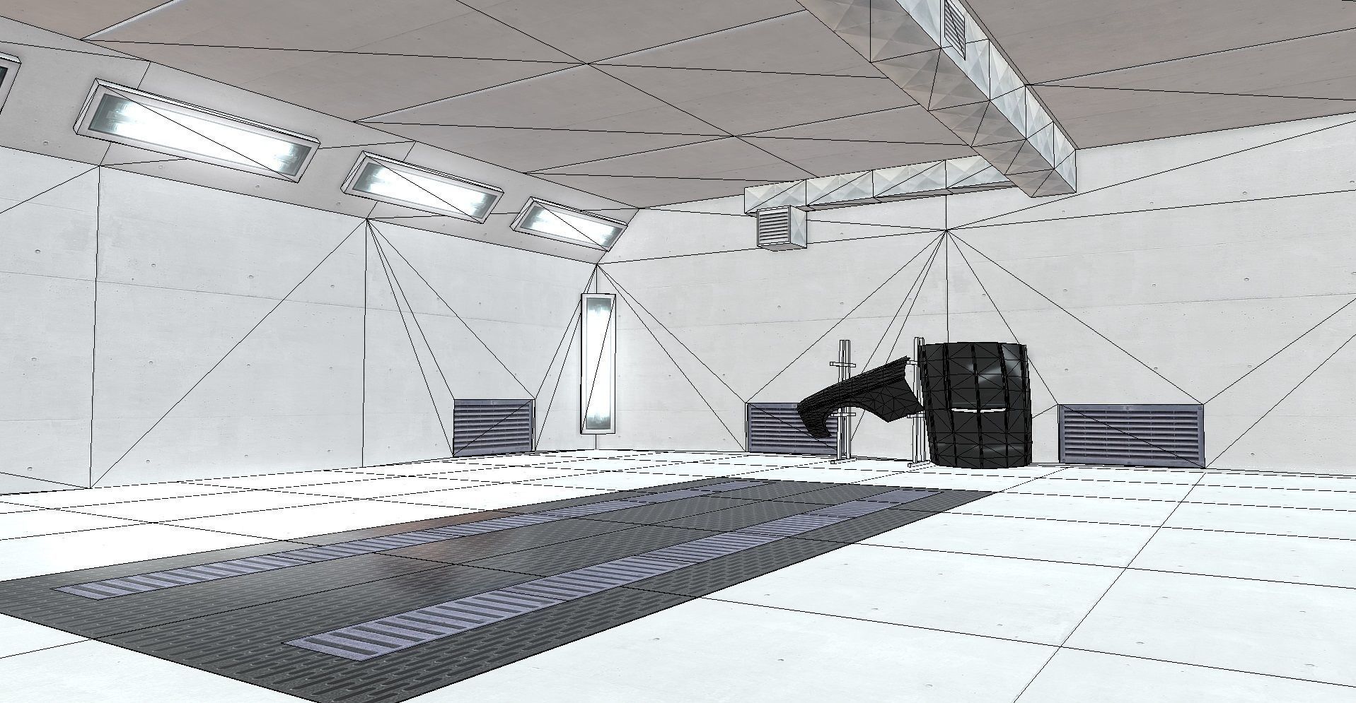 Paint Booth Low Poly VR AR Mobile optimized Low-poly 3D model_1