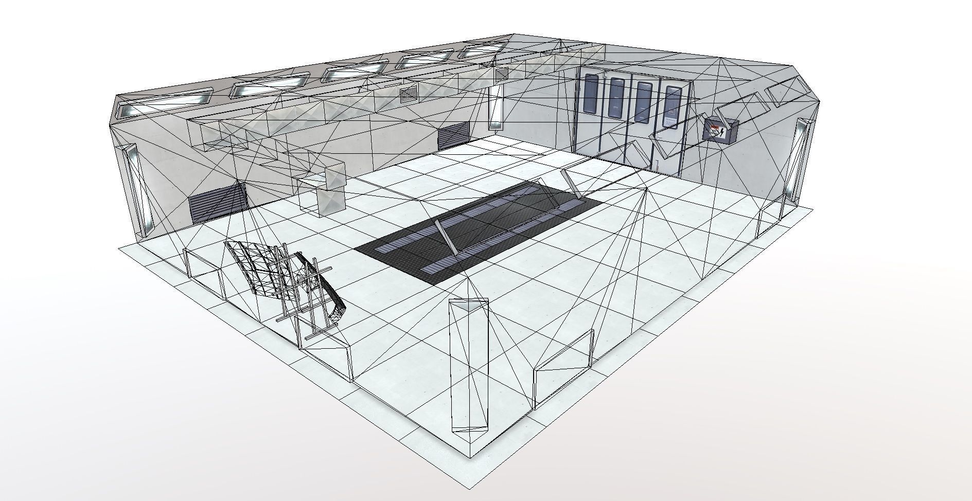 Paint Booth Low Poly VR AR Mobile optimized Low-poly 3D model_2