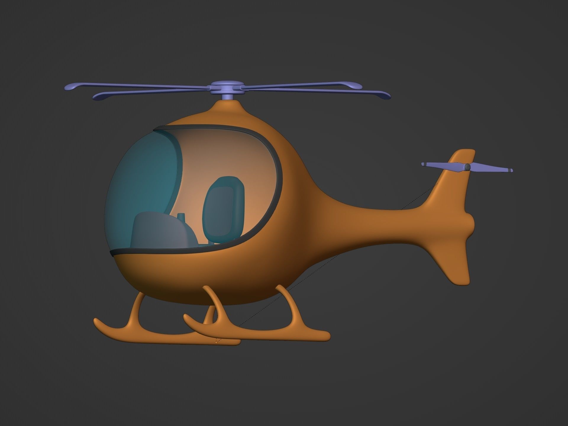 Cartoon Aircraft Pack - Rocket Hot Air Balloon Plane Helicopter Low-poly 3D model_17