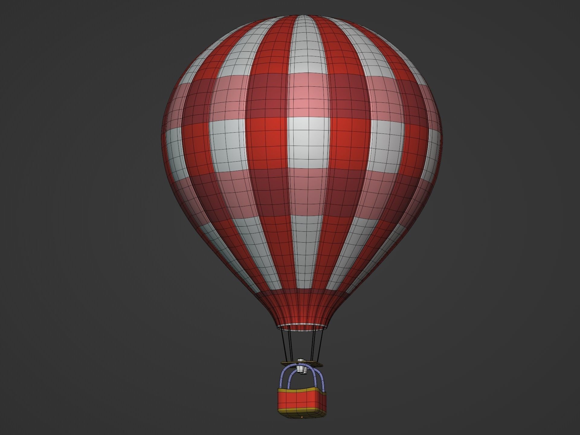Cartoon Aircraft Pack - Rocket Hot Air Balloon Plane Helicopter Low-poly 3D model_14