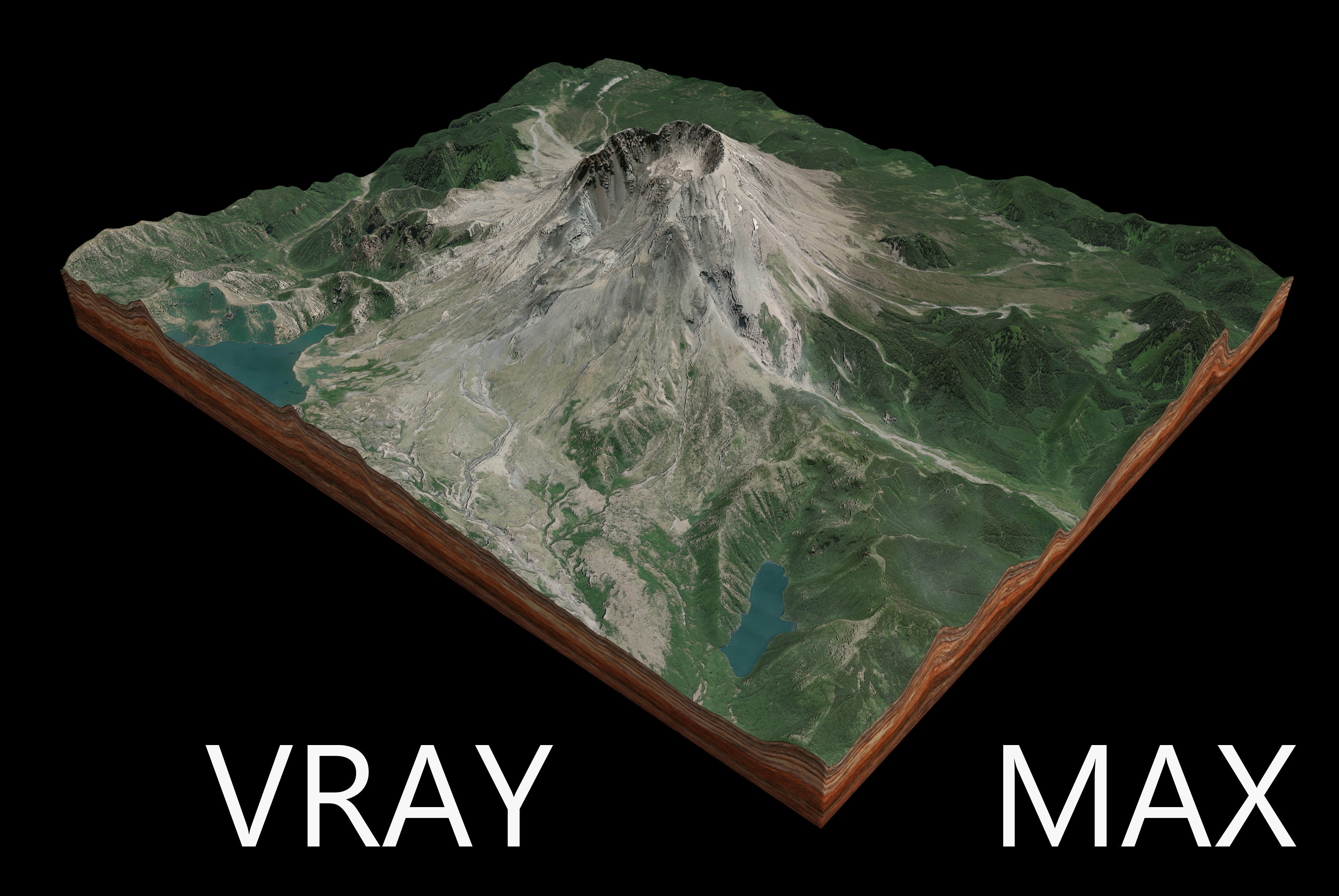 MOUNT ST HELENS VOLCANO 3D model_5
