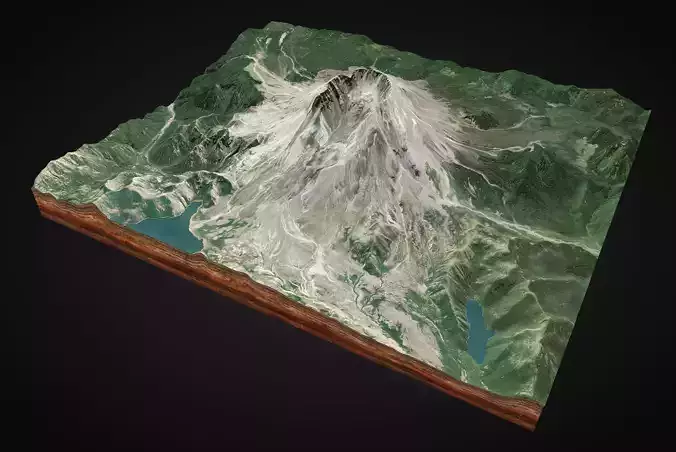 MOUNT ST HELENS VOLCANO 3D model