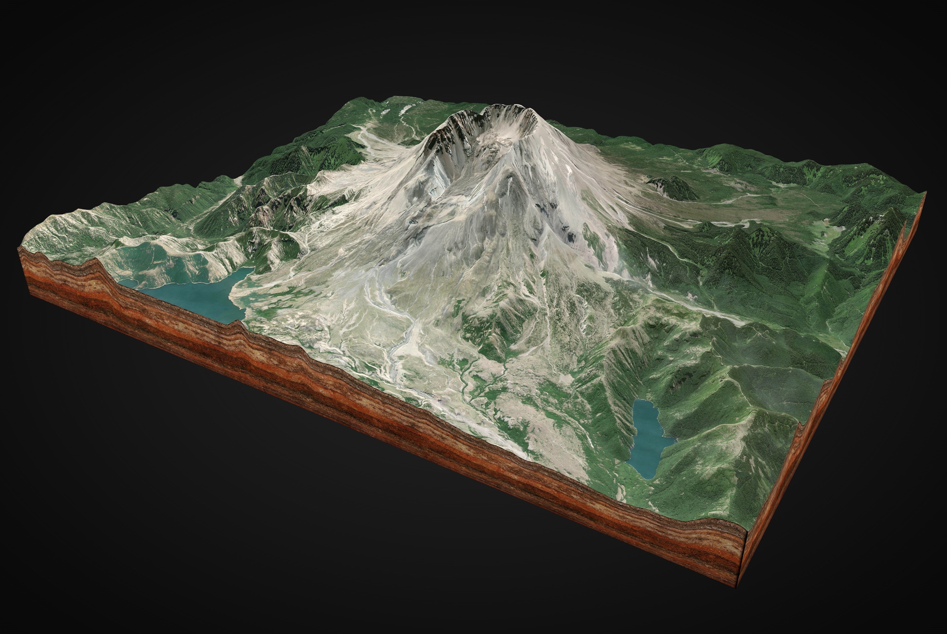 MOUNT ST HELENS VOLCANO 3D model_1