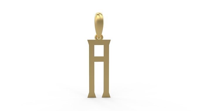 Initial Letters Pendant Singa Serif Regular A 3D print model