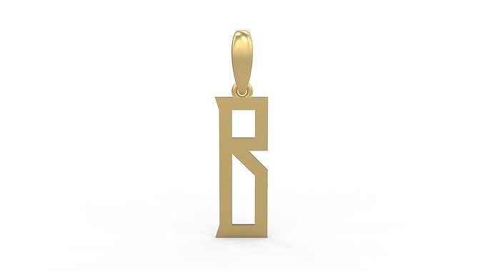 Initial Letters Pendant Singa Serif Regular B 3D print model