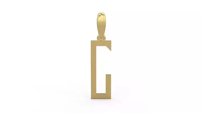Initial Letters Pendant Singa Serif Regular C 3D print model