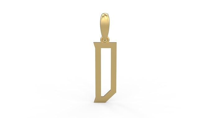 Initial Letters Pendant Singa Serif Regular D 3D print model
