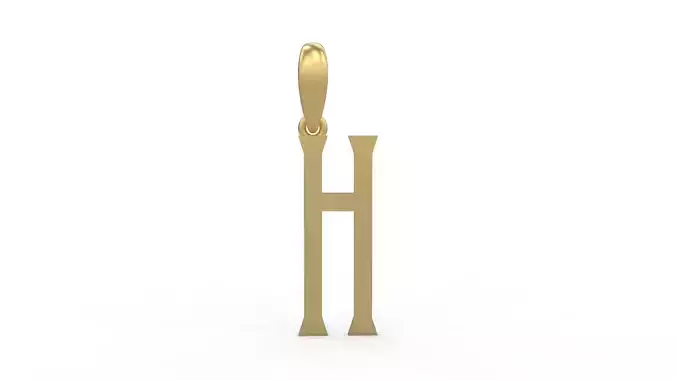 Initial Letters Pendant Singa Serif Regular H 3D print model