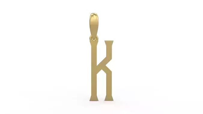 Initial Letters Pendant Singa Serif Regular K 3D print model
