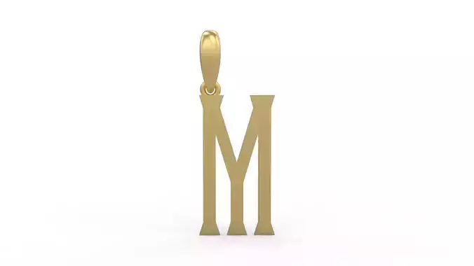 Initial Letters Pendant Singa Serif Regular M 3D print model