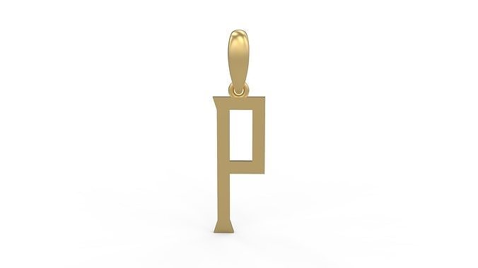 Initial Letters Pendant Singa Serif Regular P 3D print model