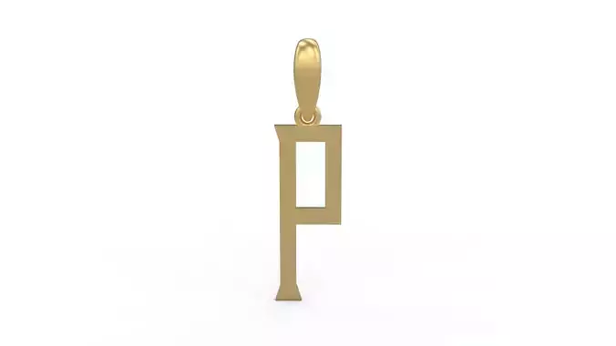 Initial Letters Pendant Singa Serif Regular P 3D print model