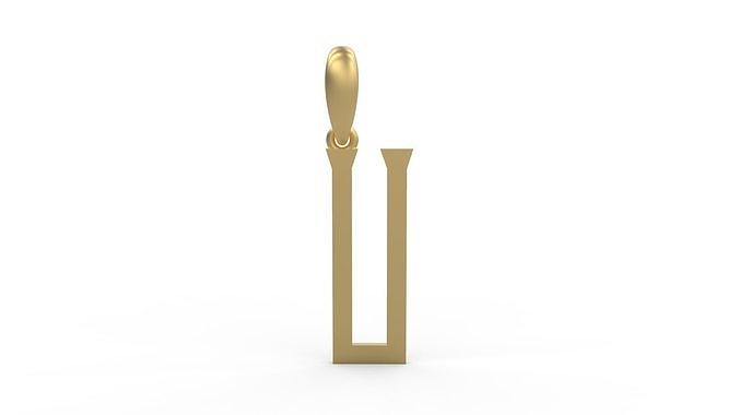 Initial Letters Pendant Singa Serif Regular U 3D print model