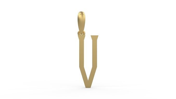 Initial Letters Pendant Singa Serif Regular V 3D print model