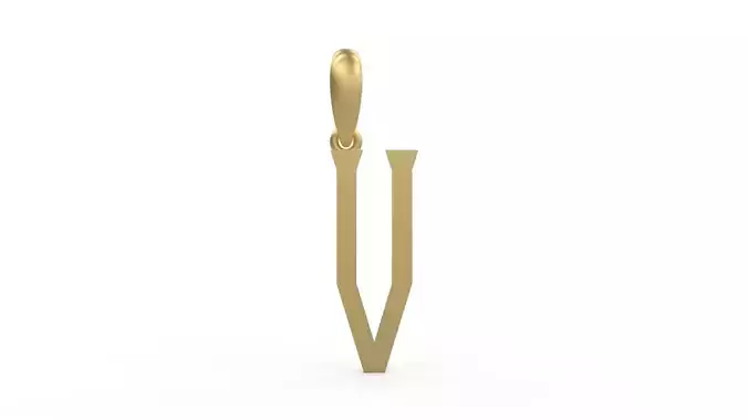 Initial Letters Pendant Singa Serif Regular V 3D print model