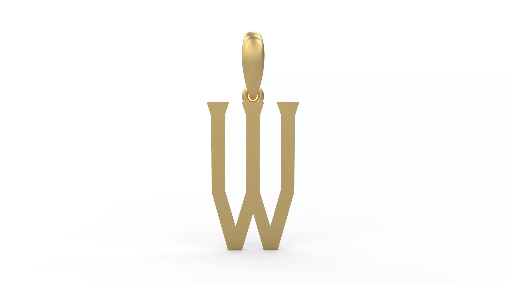 Initial Letters Pendant Singa Serif Regular W 3D print model_0