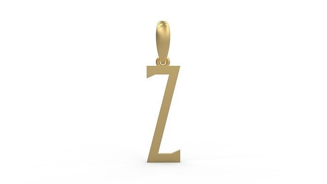  Initial Letters Pendant Singa Serif Regular Z 3D print model