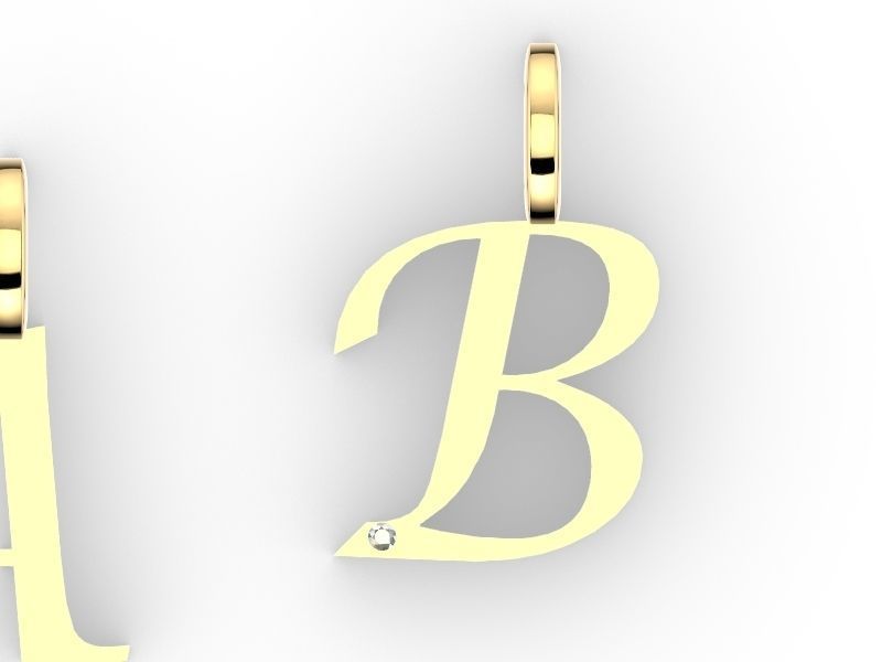 B ALPHABET PENDANT STL VERIFIED 3D print model_1