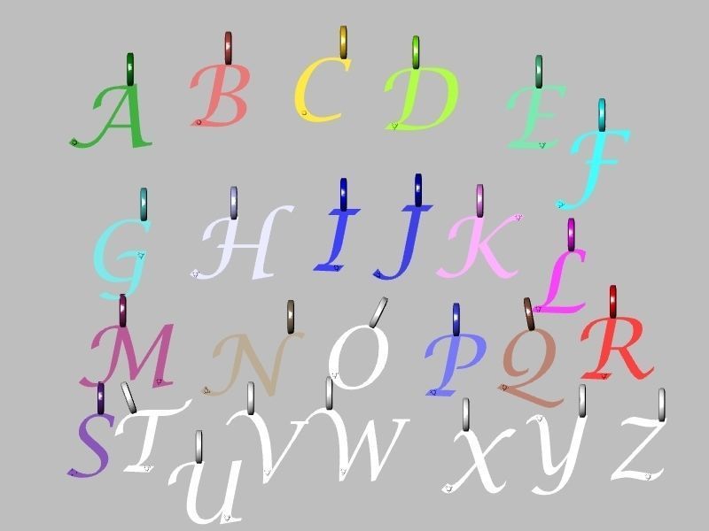 B ALPHABET PENDANT STL VERIFIED 3D print model_3