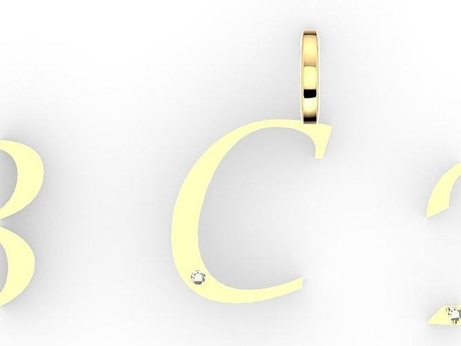 c alphabet pendant stl verified 3D print model