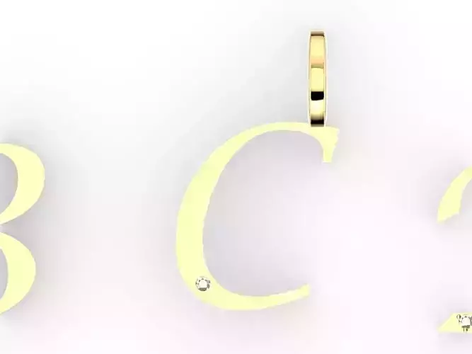 c alphabet pendant stl verified