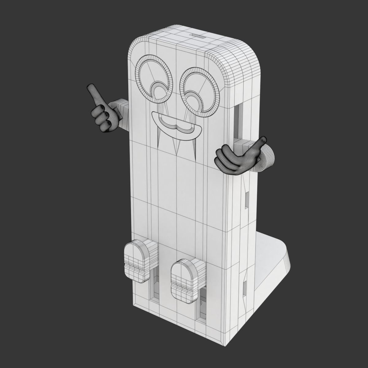 Printable Cartoonish Mobile Holder With Moving Parts  3D print model_17