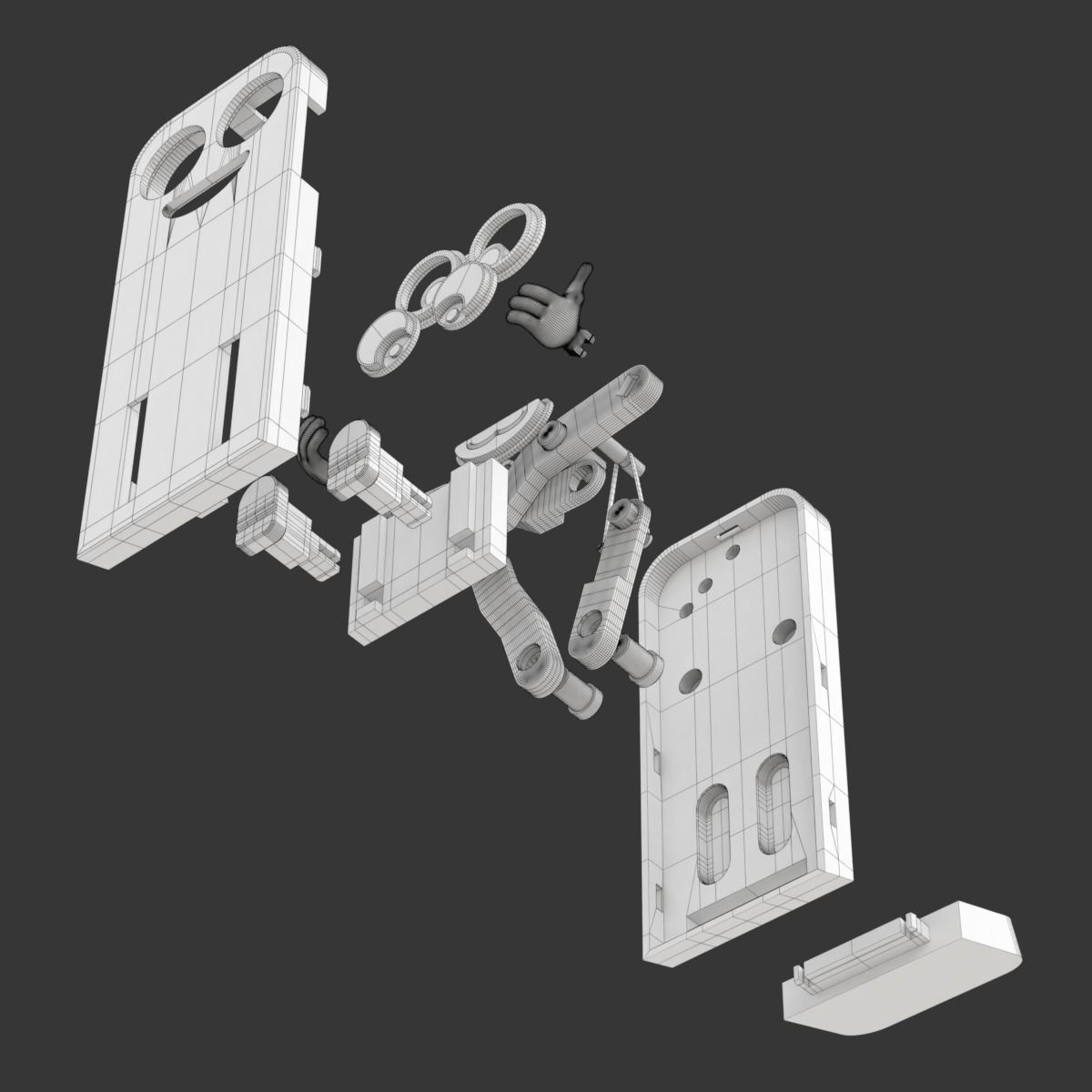 Printable Cartoonish Mobile Holder With Moving Parts  3D print model_19