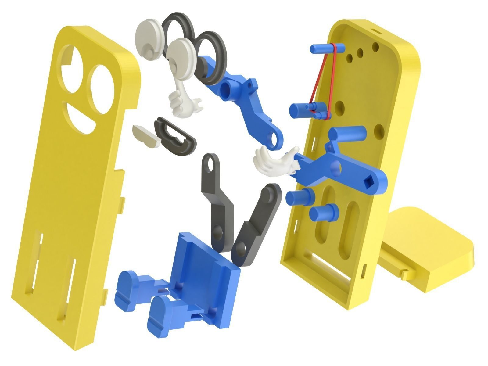 Printable Cartoonish Mobile Holder With Moving Parts  3D print model_9