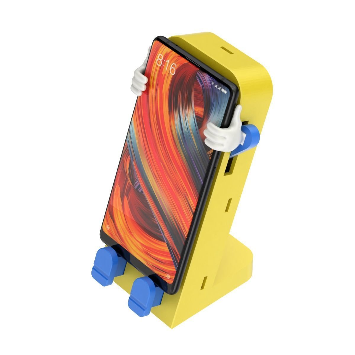 Printable Cartoonish Mobile Holder With Moving Parts  3D print model_2